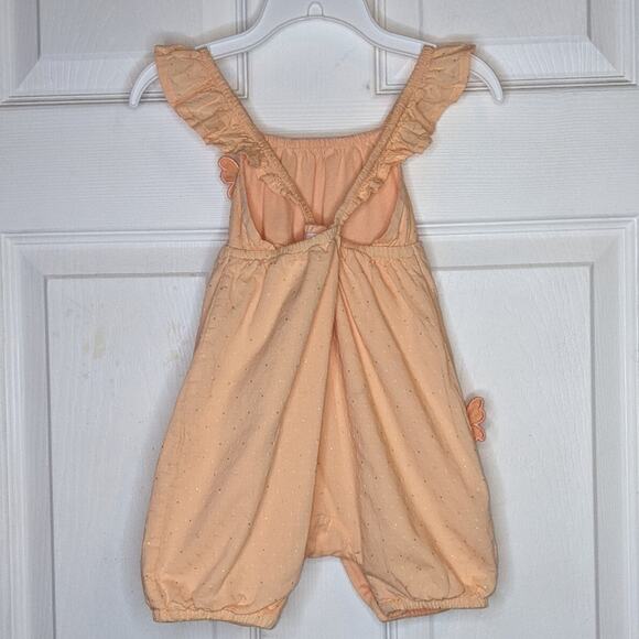 Disney Baby Spring Pink Embroidered Bambi & Butterflies Ruffle Strap Romper 6-9M - Picture 11 of 12